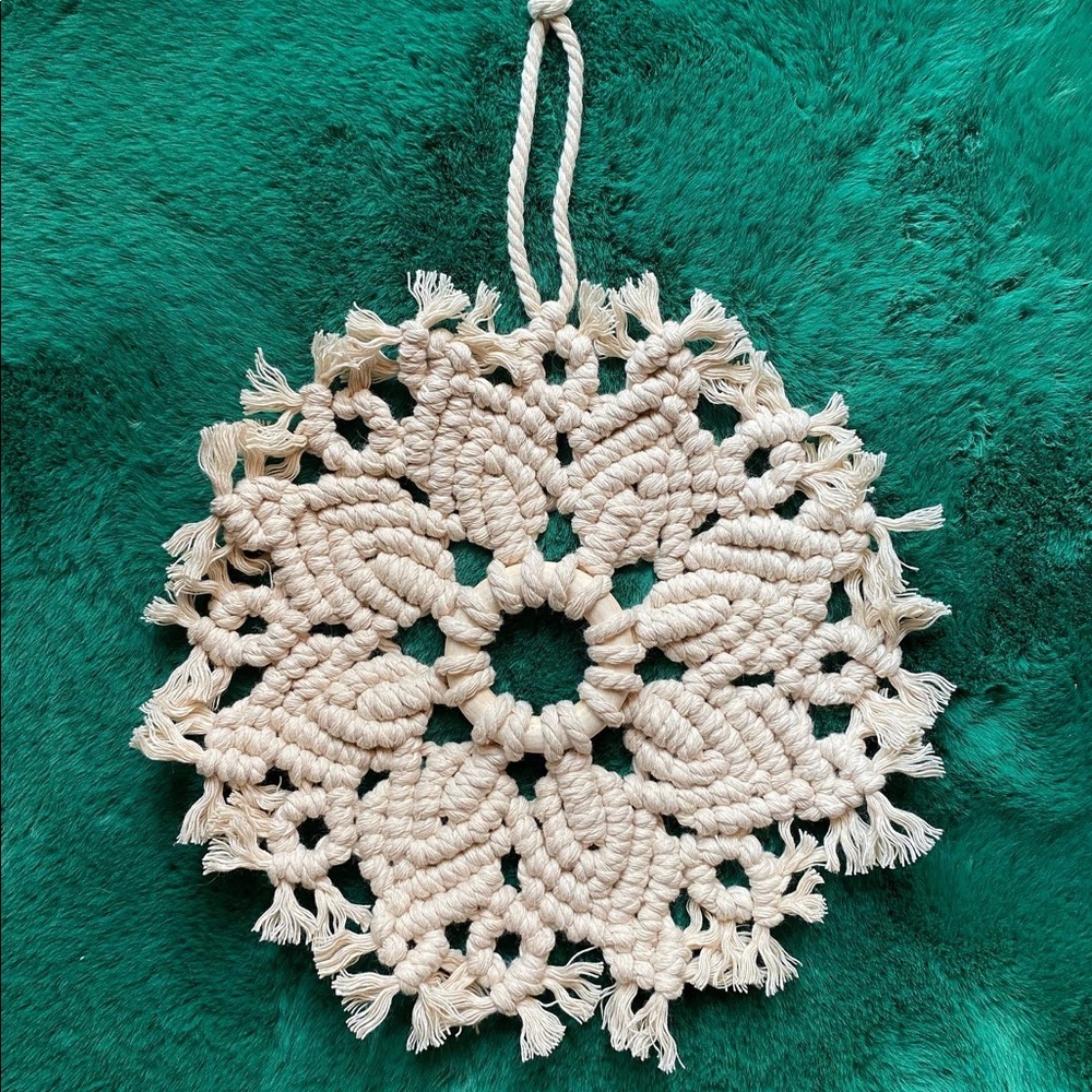Handmade Macrame Crochet Snowflake Ornament